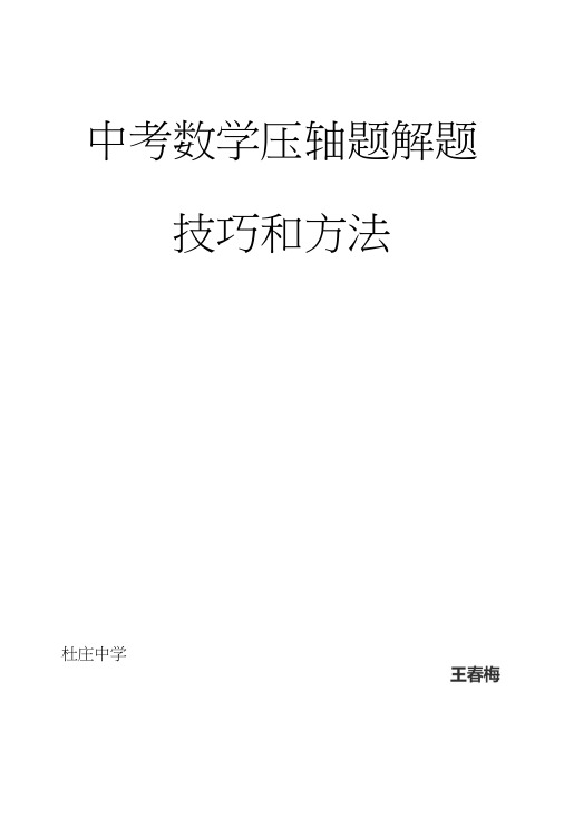 中考数学压轴题解题技巧与方法.doc