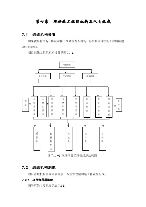 施工组织机构及人员组成