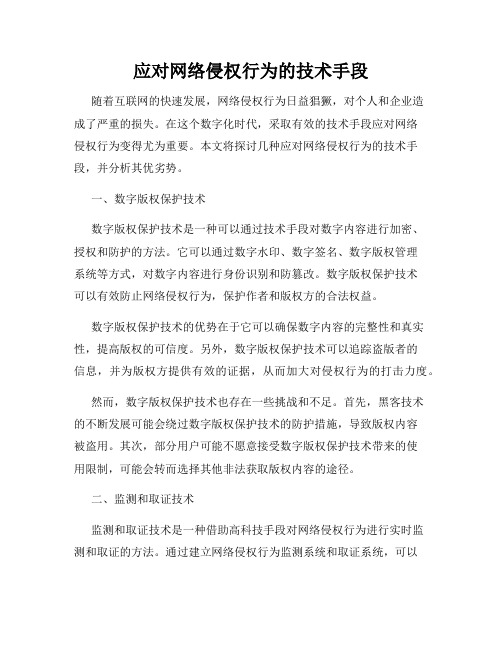 应对网络侵权行为的技术手段