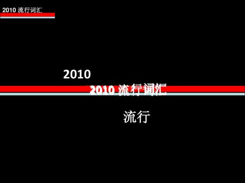 2010年年度词汇