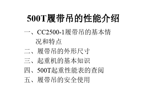 500T履带吊的性能介绍(精品PPT课件)