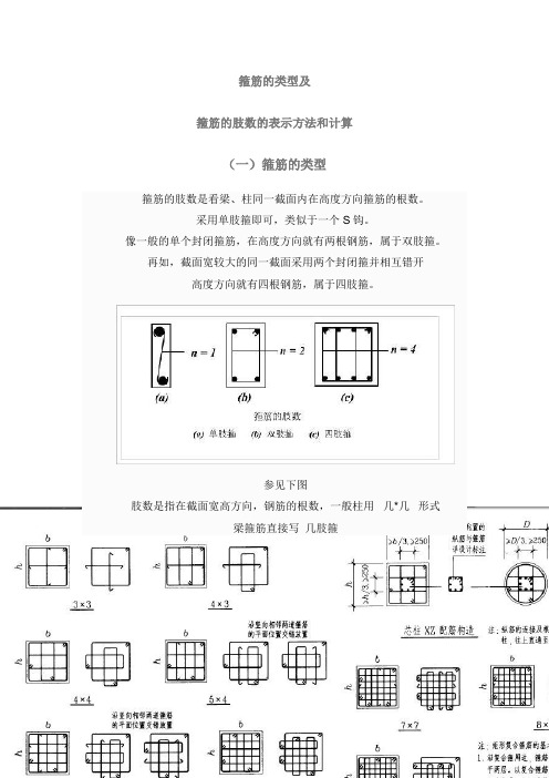 箍筋的类型及箍筋肢数的表示方法和计算