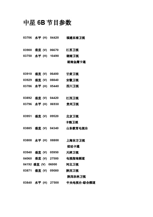 [教程]最新中星6b卫星节目参数