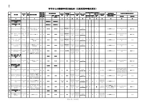 贵州PPP项目表