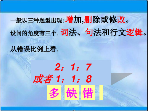 2019-2020学年外研版高中英语选修6课件：短文改错