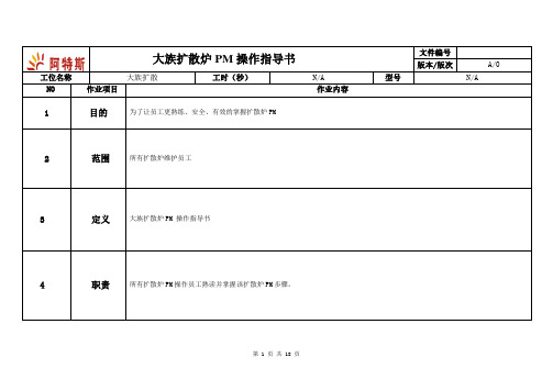 大族扩散炉PM操作说明