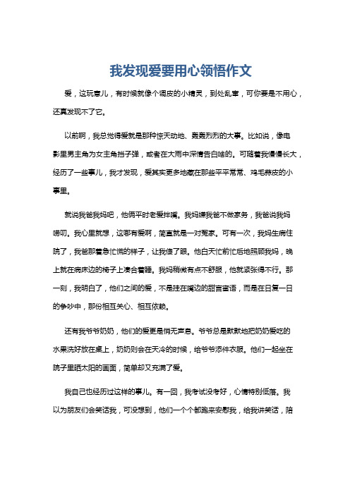 我发现爱要用心领悟作文