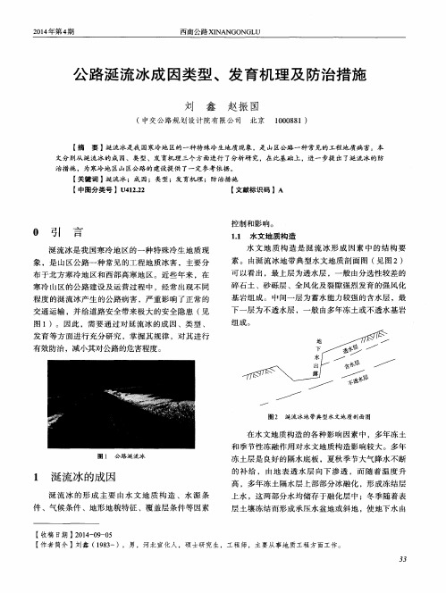 公路涎流冰成因类型、发育机理及防治措施