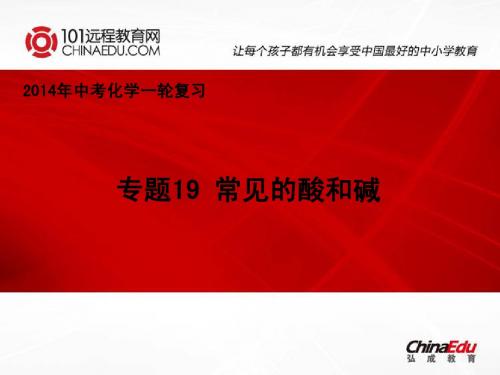 2014年中考化学一轮复习：专题19 常见的酸和碱课件