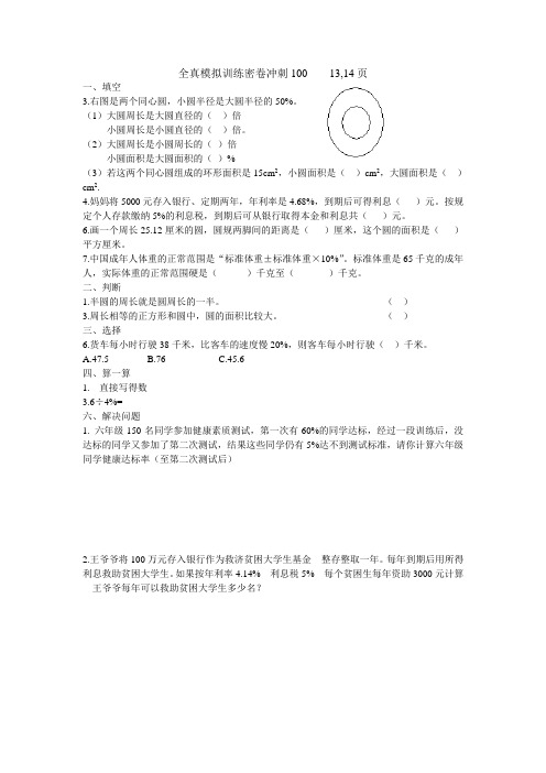 全真模拟训练密卷冲刺100 13,14页