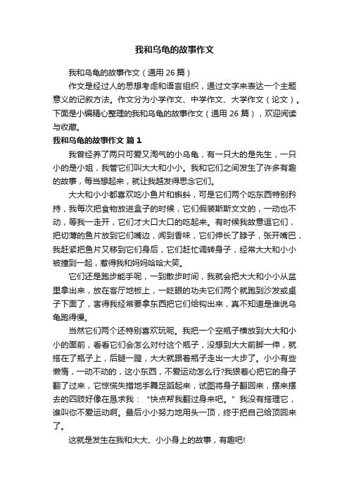 我和乌龟的故事作文