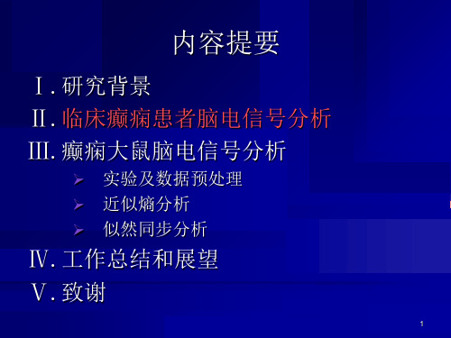 最新：癫痫脑电信号分析研究教学课件-文档资料