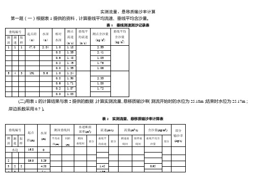 实测流量悬移质输沙率计算