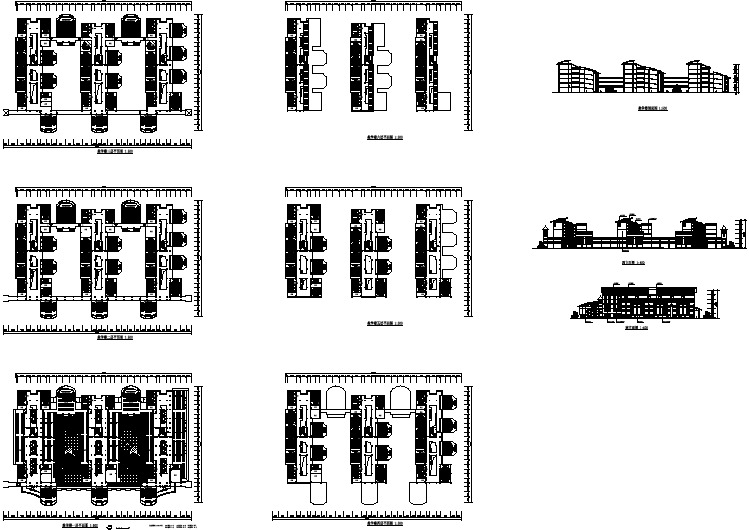 淮安市某高校1.4万平米6层框架结构教学楼平立剖面设计CAD图纸