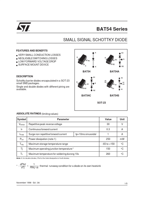 BAT54 Series中文资料