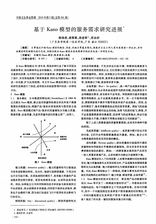 基于Kano模型的服务需求研究进展