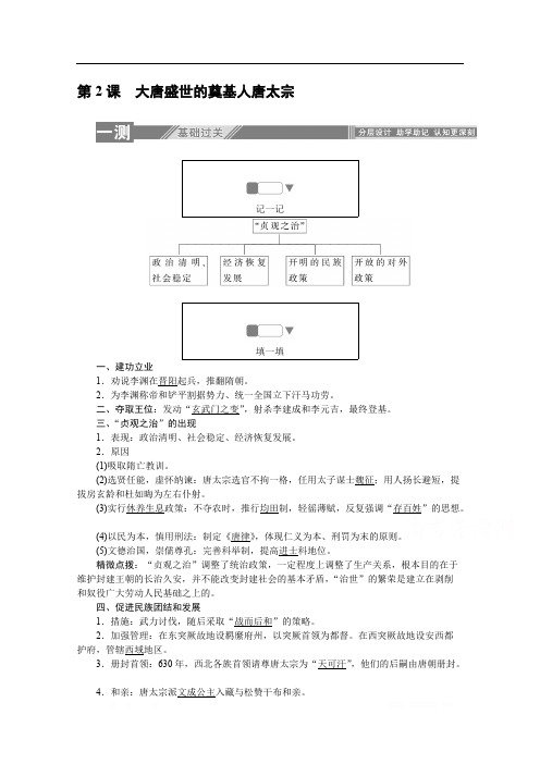 2019-2020学年历史人教版选修4课后检测：1.2大唐盛世的奠基人唐太宗 