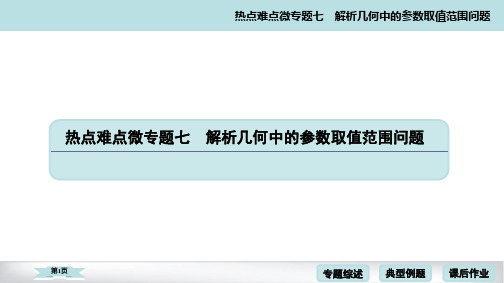 热点难点微专题七解析几何中的参数取值范围问题