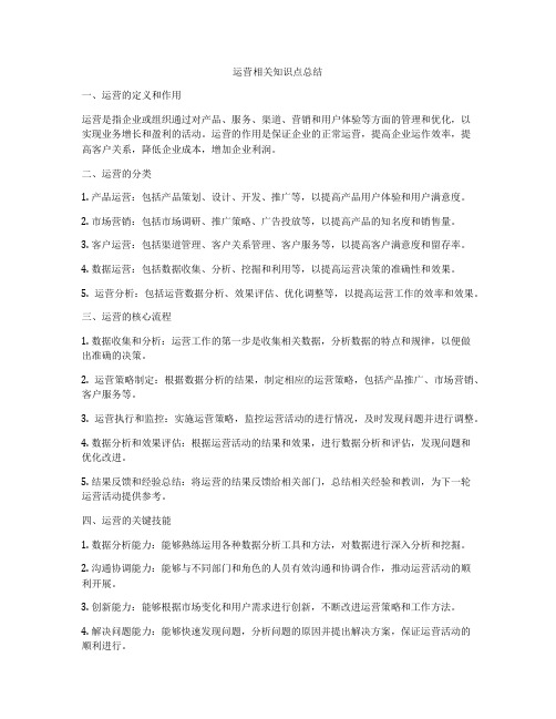 运营相关知识点总结