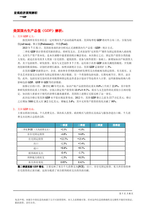 美国2013年国内生产总值(GDP)