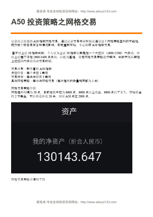 A50投资策略之网格交易
