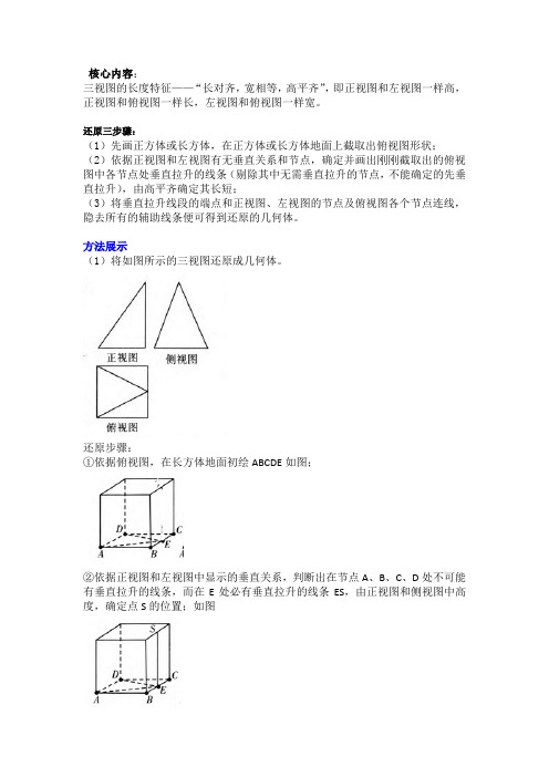 (完整版)三视图还原技巧