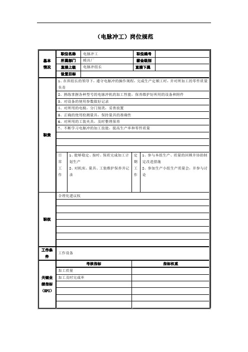 电脉冲工岗位规范