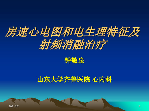 房速心电图和电生理特征及射频消融治疗PPT课件