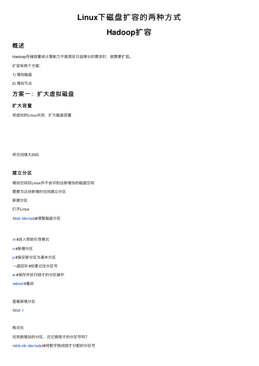 Linux下磁盘扩容的两种方式
