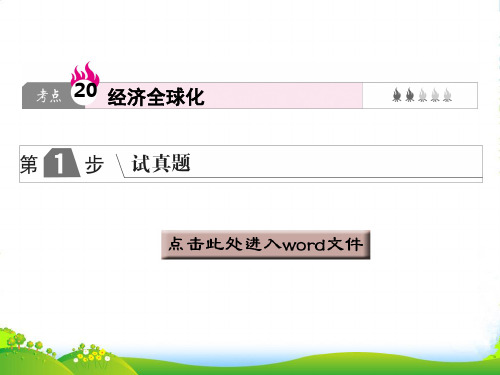 版高中政治A版一轮复考点复习课件：考点20 经济全球化