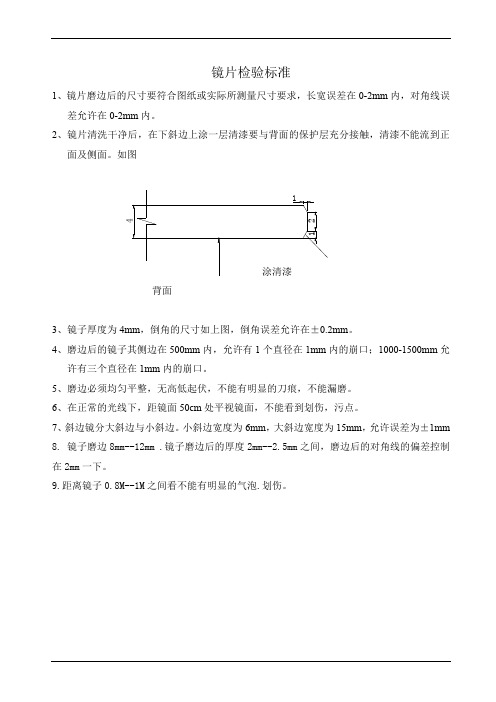 镜片检验标准