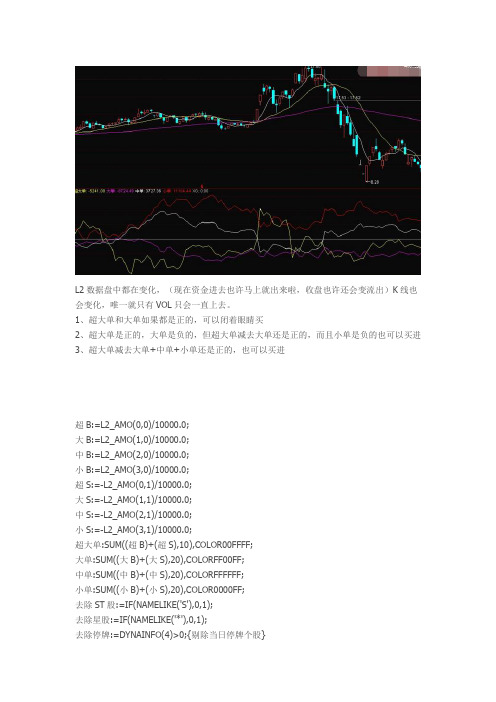 L2资金 通达信指标公式源码