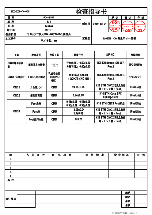 SIP标准检验指导书模板