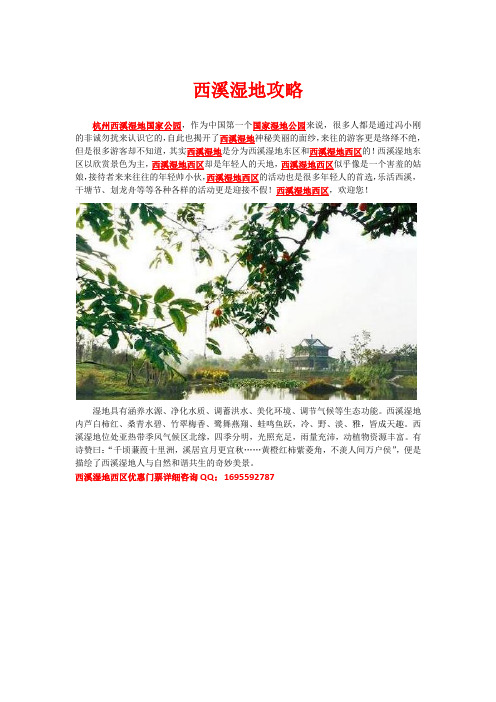 西溪湿地攻略