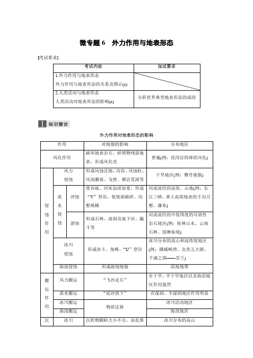 2019年高考地理浙江选考新增分二轮优选习题:专题二 地球表面的形态 微专题6 Word版含答案