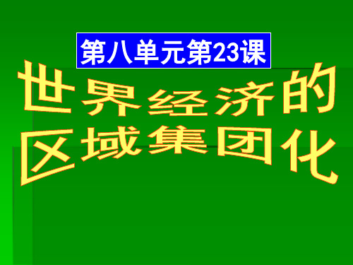 人教版必修二 第八单元第23课世界经济的区域集团化(共21张PPT)