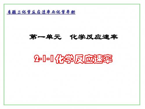 人教版高中化学一轮复习 化学反应速率的表示方法 课件