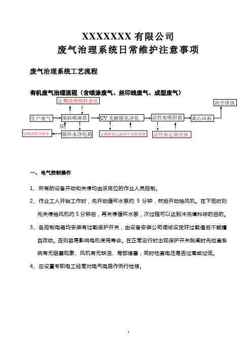 废气处理系统的日常维护事项