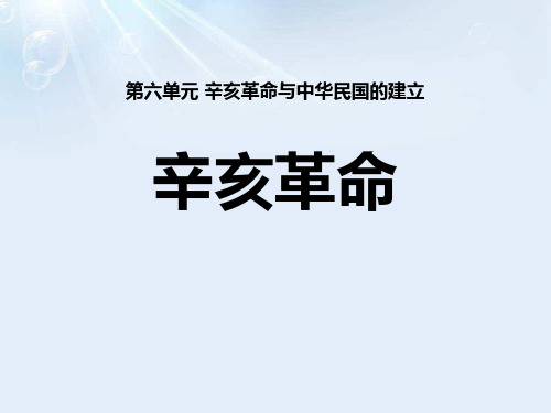 《辛亥革命》辛亥革命与中华民国的建立精美版课件