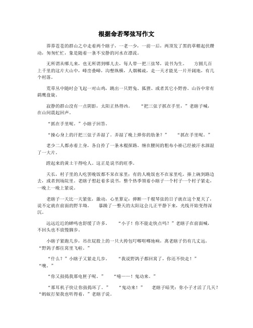 根据命若琴弦写作文