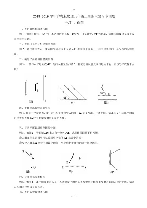 最新沪粤版八年级上册期末复习专项题(二)作图-(物理)