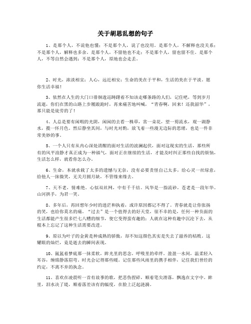 关于胡思乱想的句子