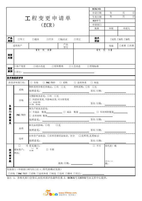 工程变更申请单