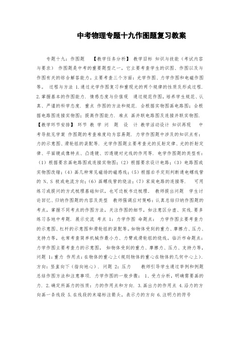 中考物理专题十九作图题复习教案