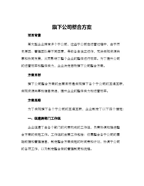 旗下公司整合方案