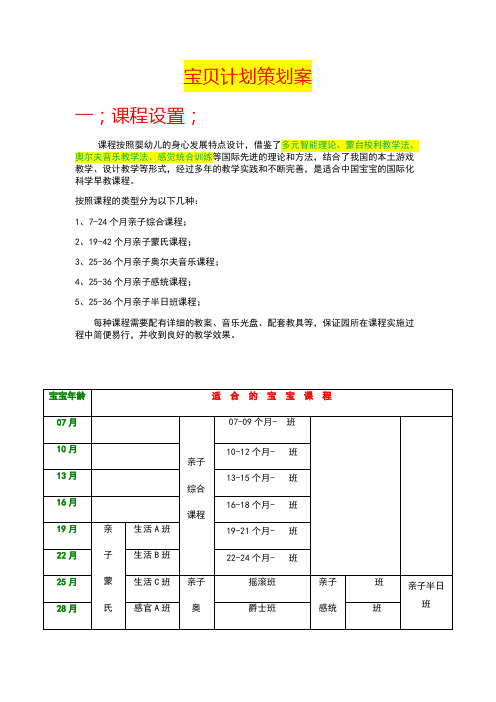 宝贝计划策划案