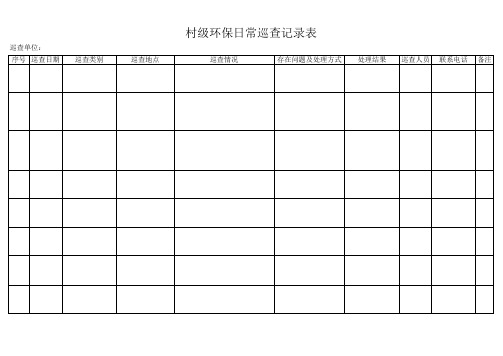 村级环保巡查记录表