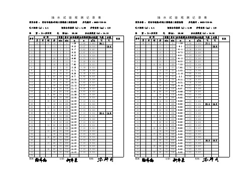 18M4Z2-TJS-34抽水试验记录表