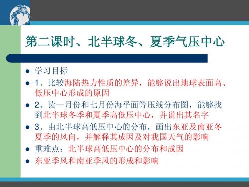 第二节2 北半球高低压中心与季风气候公开课课件