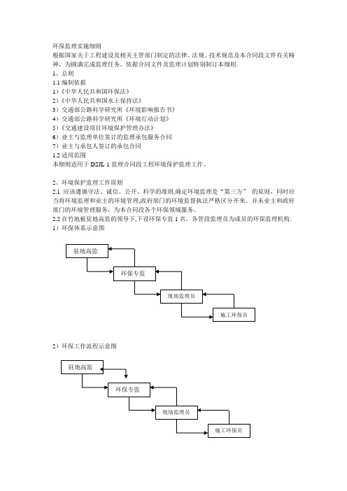 公路工程环保监理实施细则